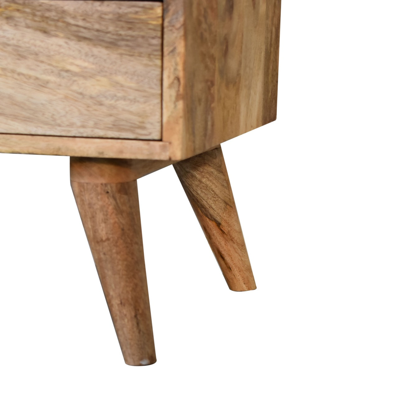 Classic Bedside: 2 Drawers, 1 Open Slot - Solid Wood Brown