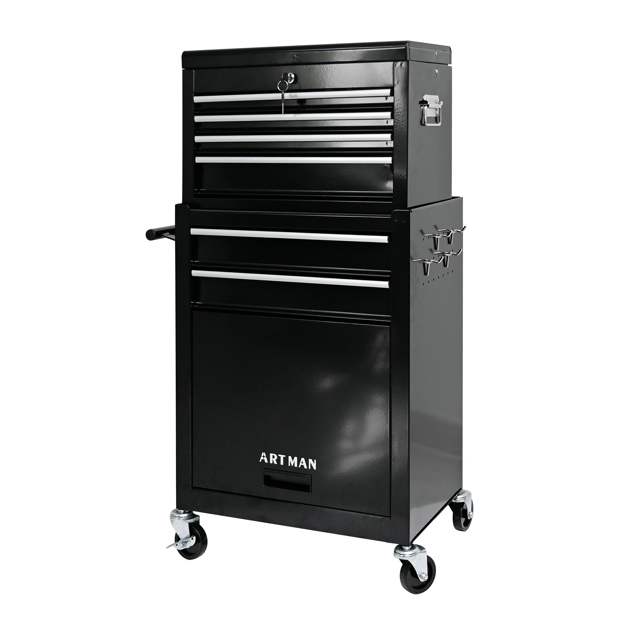 High-capacity Rolling Tool Chest, 6-Drawer Storage Cabinet with Wheels, Black