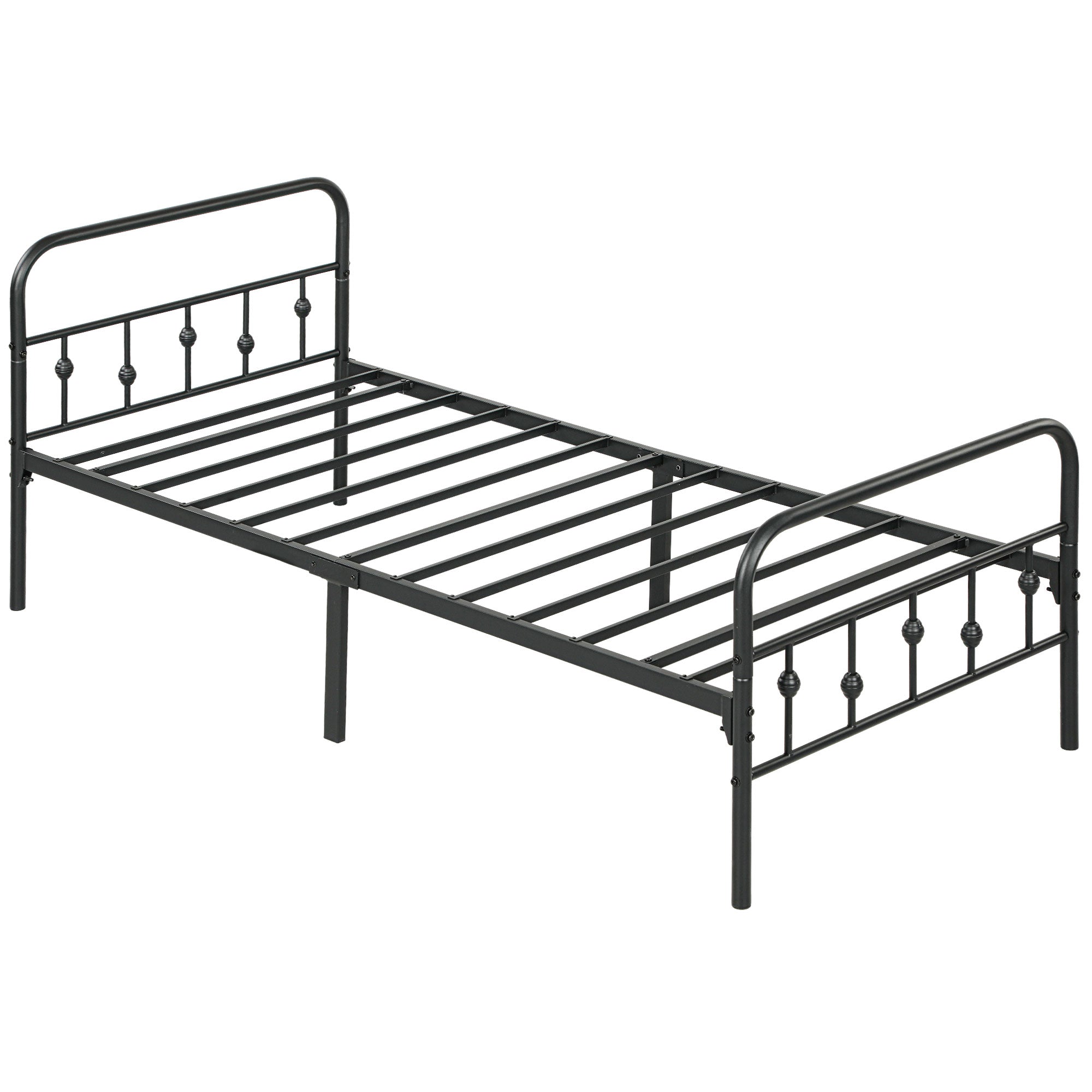 Bed Frame, Foldable, 82.5 cm High, Metal, Black