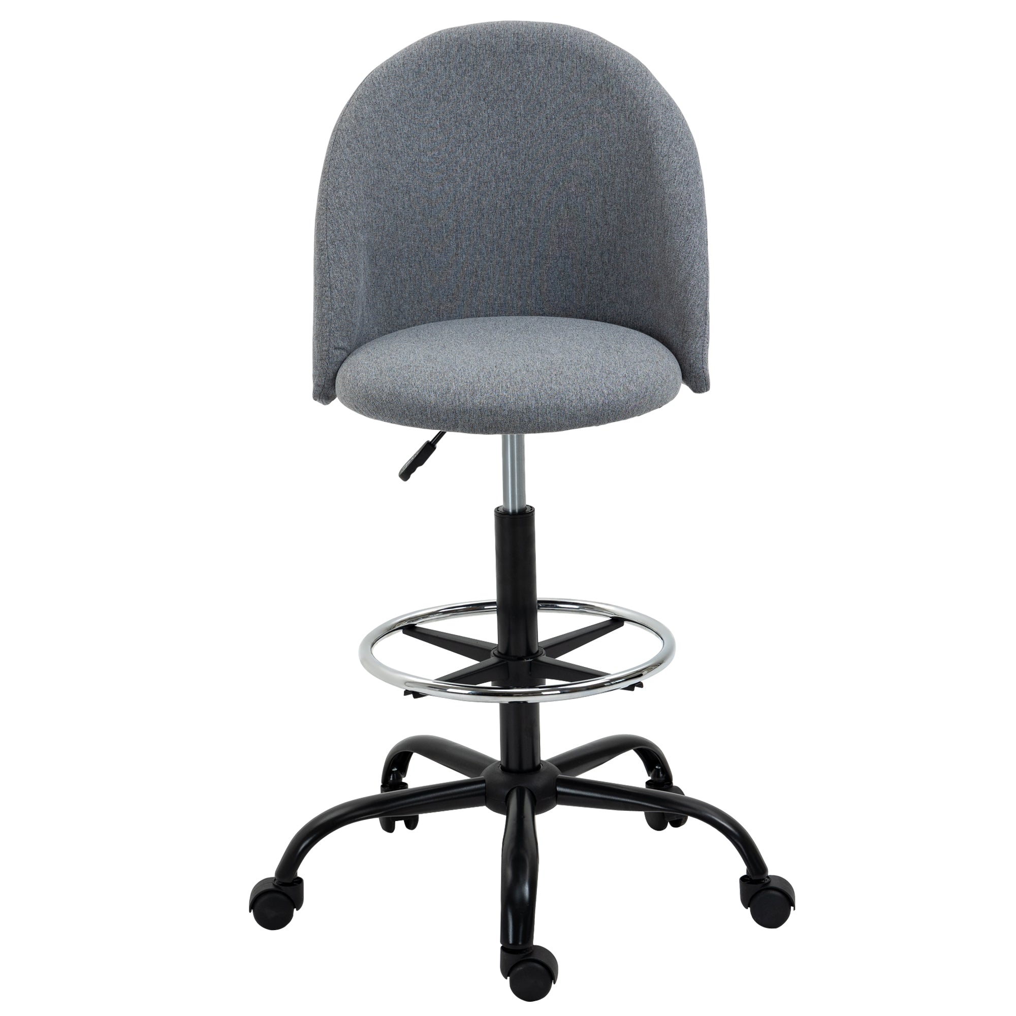 Ergonomic Drafting Chair Adjustable Height 360° Swivel Grey