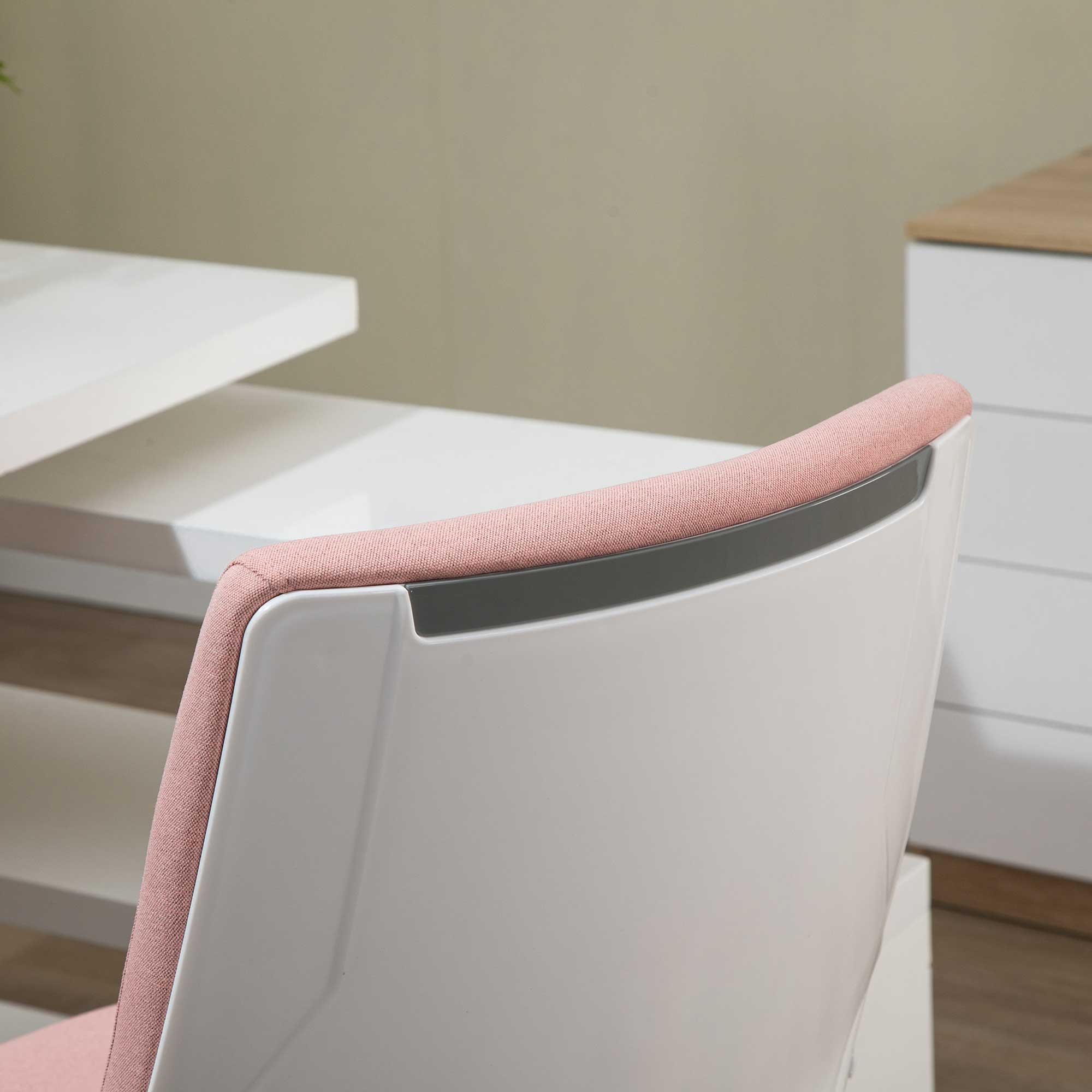 Ergonomic Office Chair, Lumbar Support, Adjustable, Rocking Function - Pink