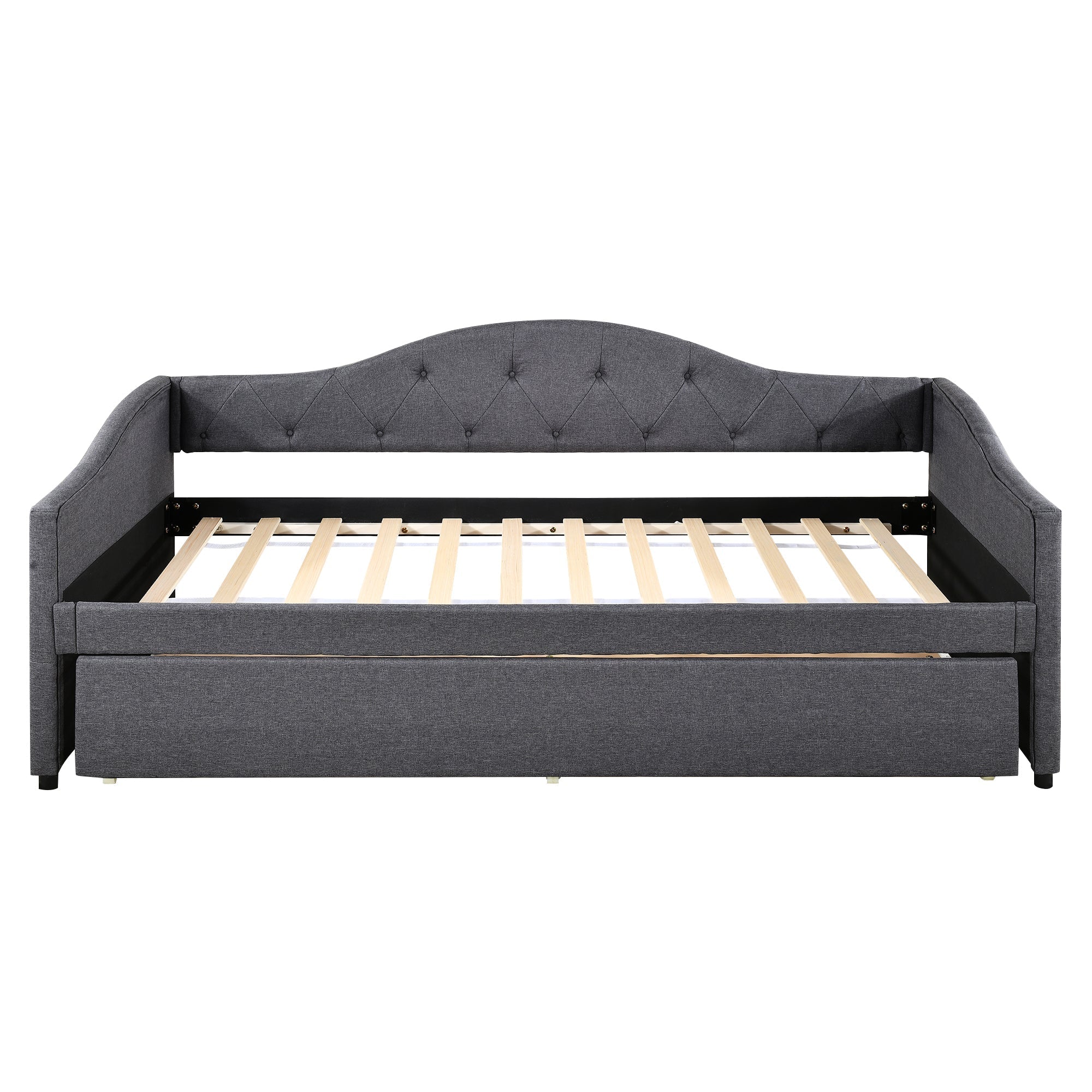 Daybed Sofa Bed 90x200cm Pull-out Bed Minimalist - Linen Grey