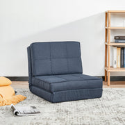 Floor Sofa, 5-Level Adjustable Folding Sleeping Chair, Dark Blue