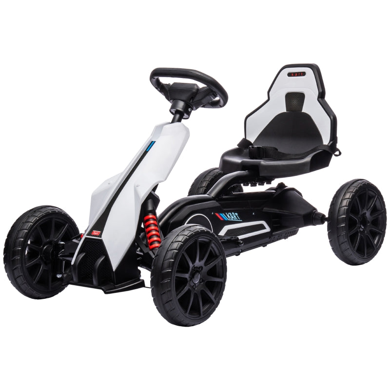 Children's Electric Go-Kart 12V Drift Kart with Adjustable Mode, Safety Belt, White