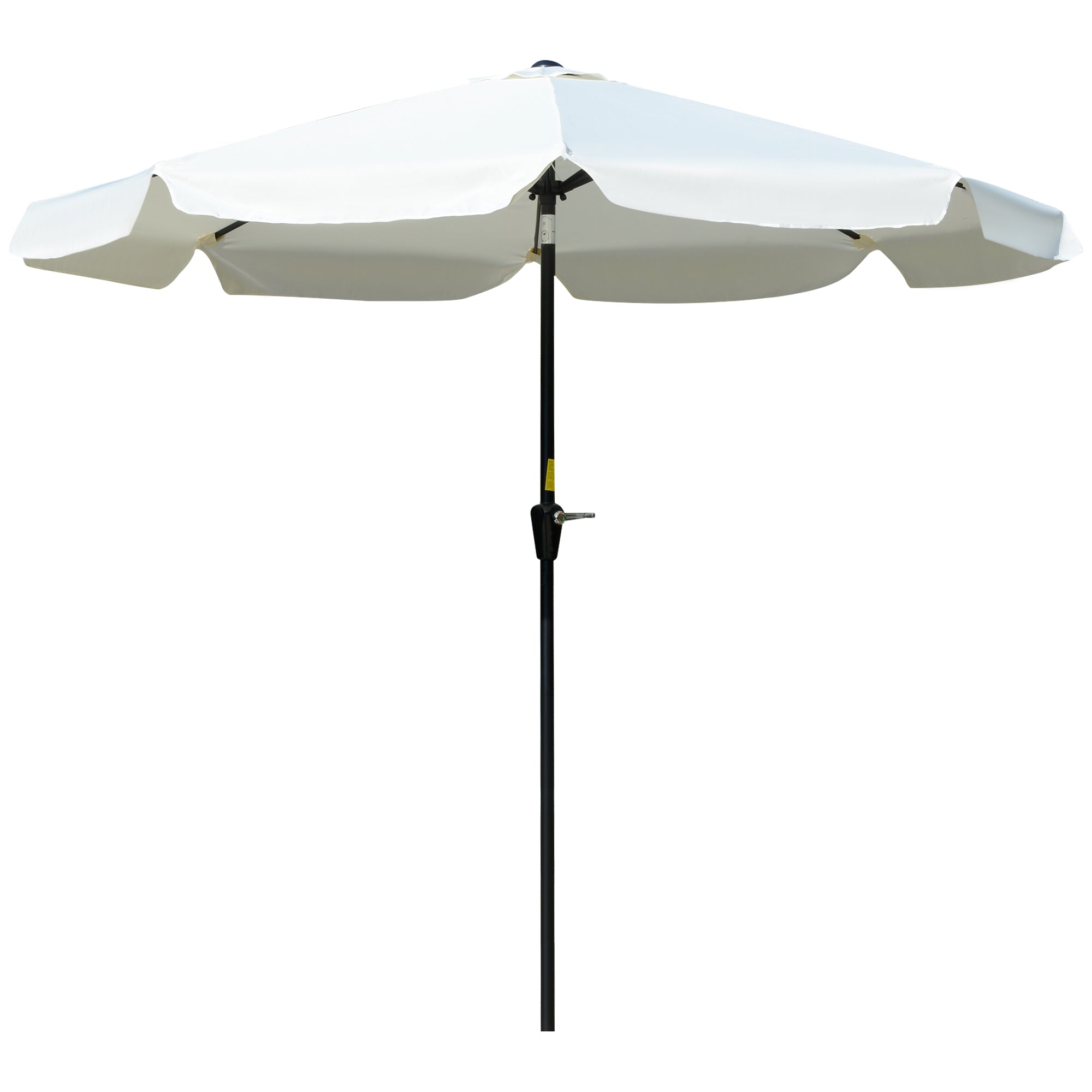 2.7m Patio Parasol Garden Umbrella with Tilt, Crank, and 8 Ribs - White