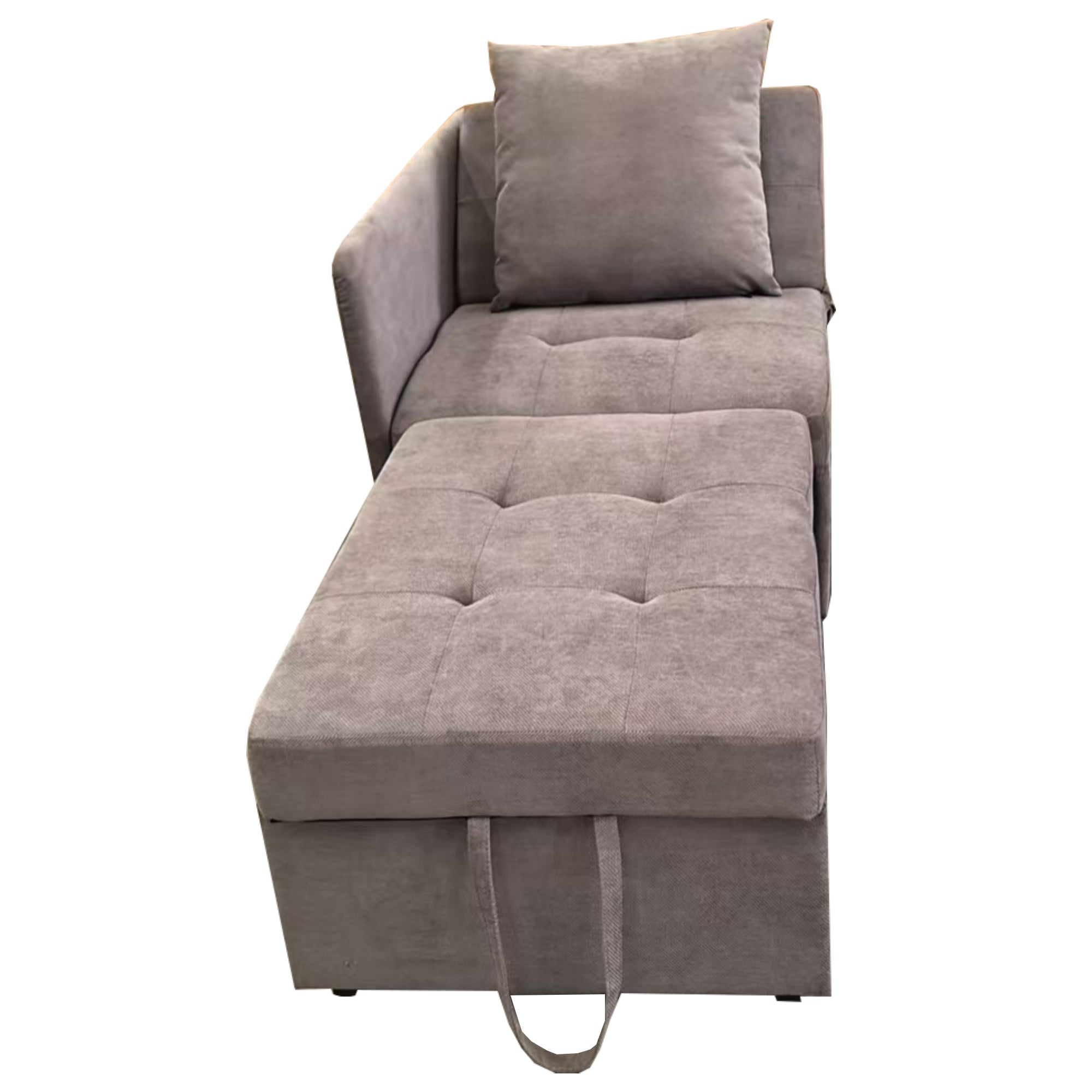 3-in-1 Convertible Sofa Bed with Adjustable Backrest and Cushions, Grey