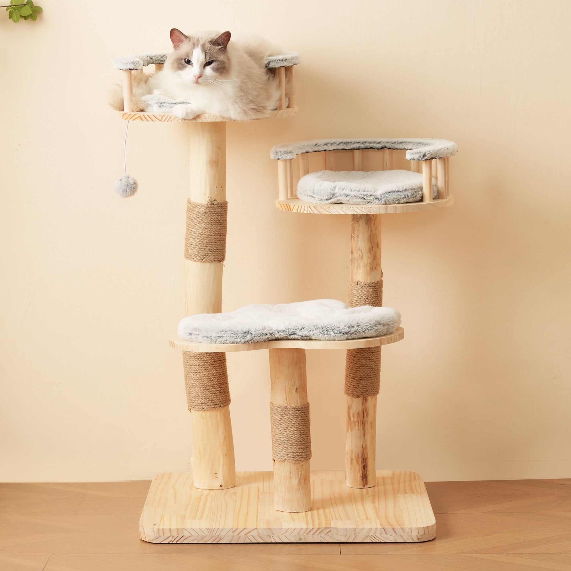 Designer Cat Climbing Frame 98cm 3-Step Jumping Board Solid Wood