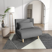 Kleines Einzelschlafsofa, faltbar, verstellbare Rückenlehne, Grau