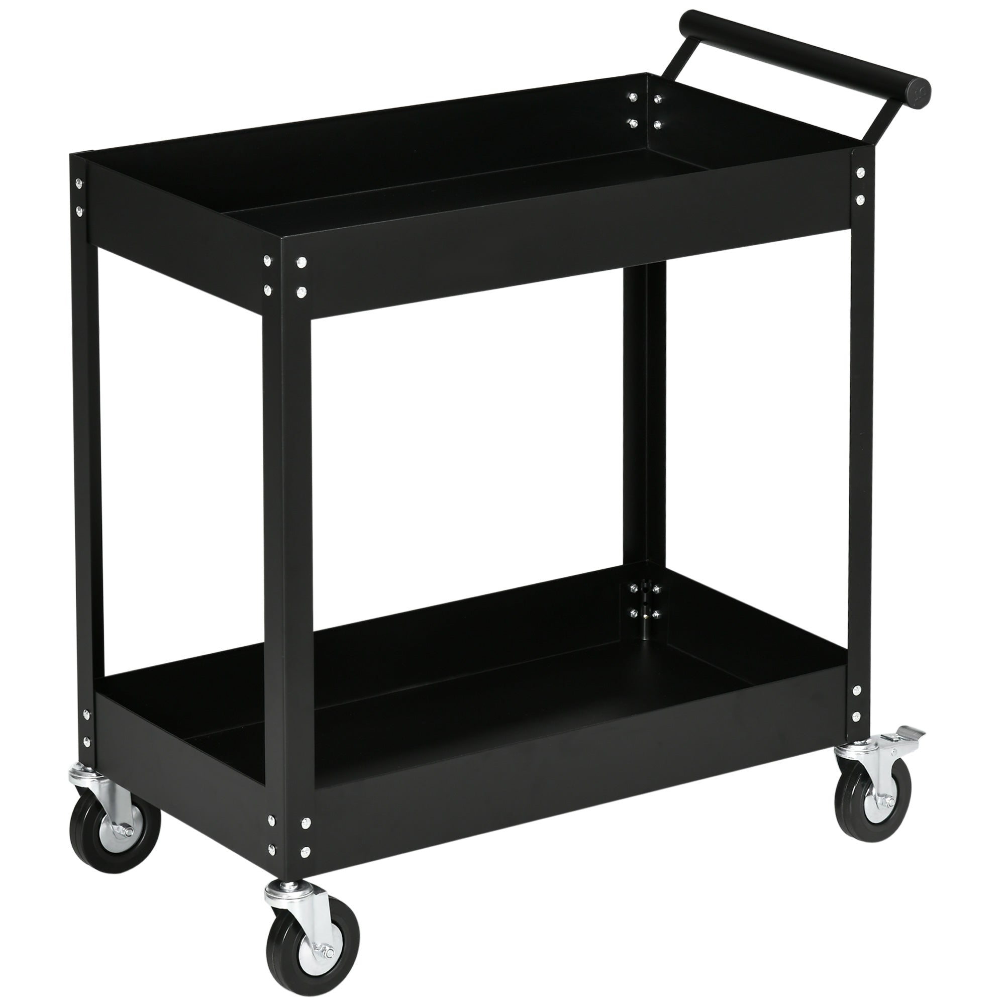 DURHAND 2-tier workshop trolley, 150 kg load capacity, steel black