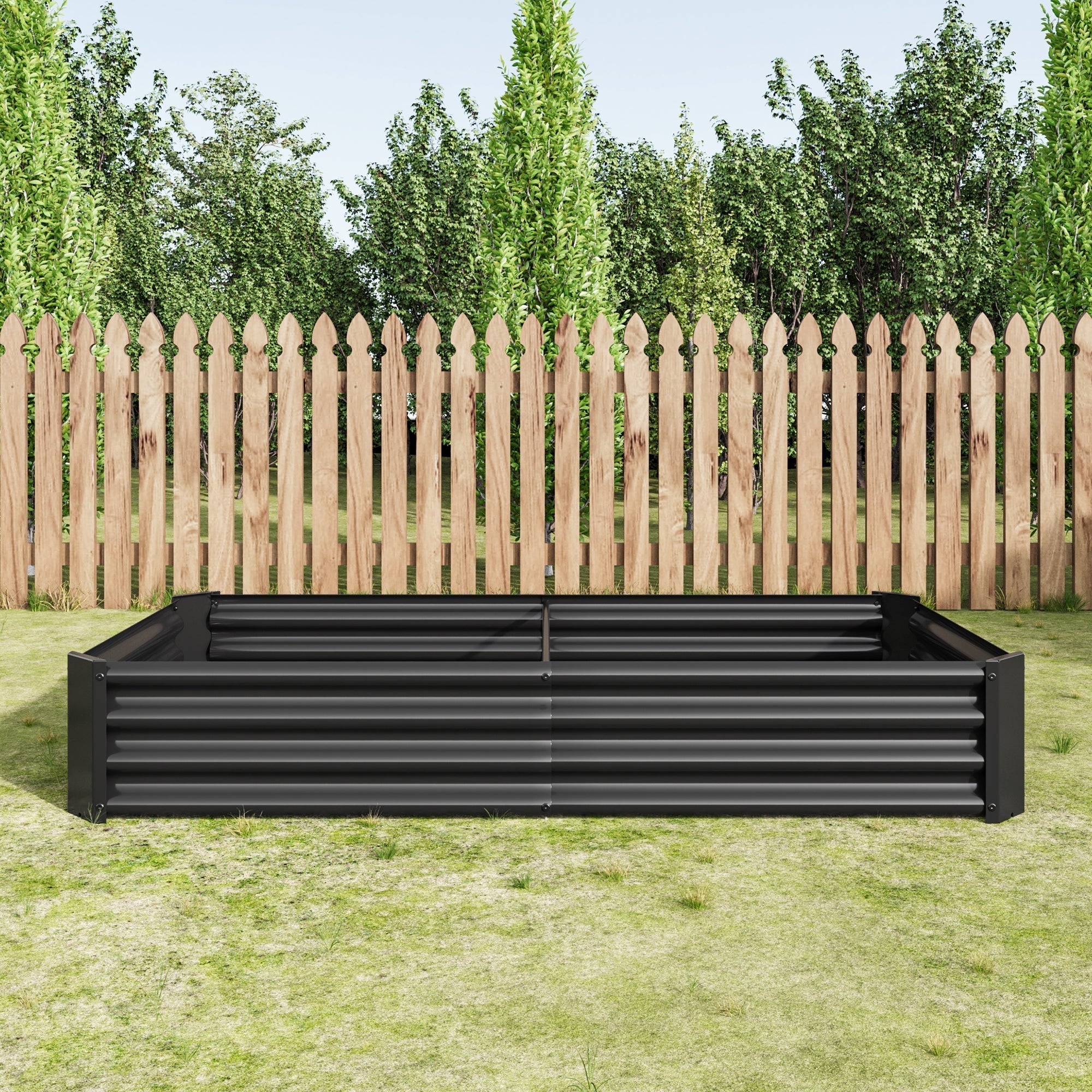 Raised Bed Metal Plant Bed for Garden, Robust Sheet Steel with Rust Protection Anthracite