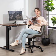 office Chair, Adjustable Swivel with Tilt, Dark Grey Linen