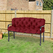 3-seater Bench Cushion with Ties, Outdoor/Indoor Seat Pad 150x98x8 cm, Red
