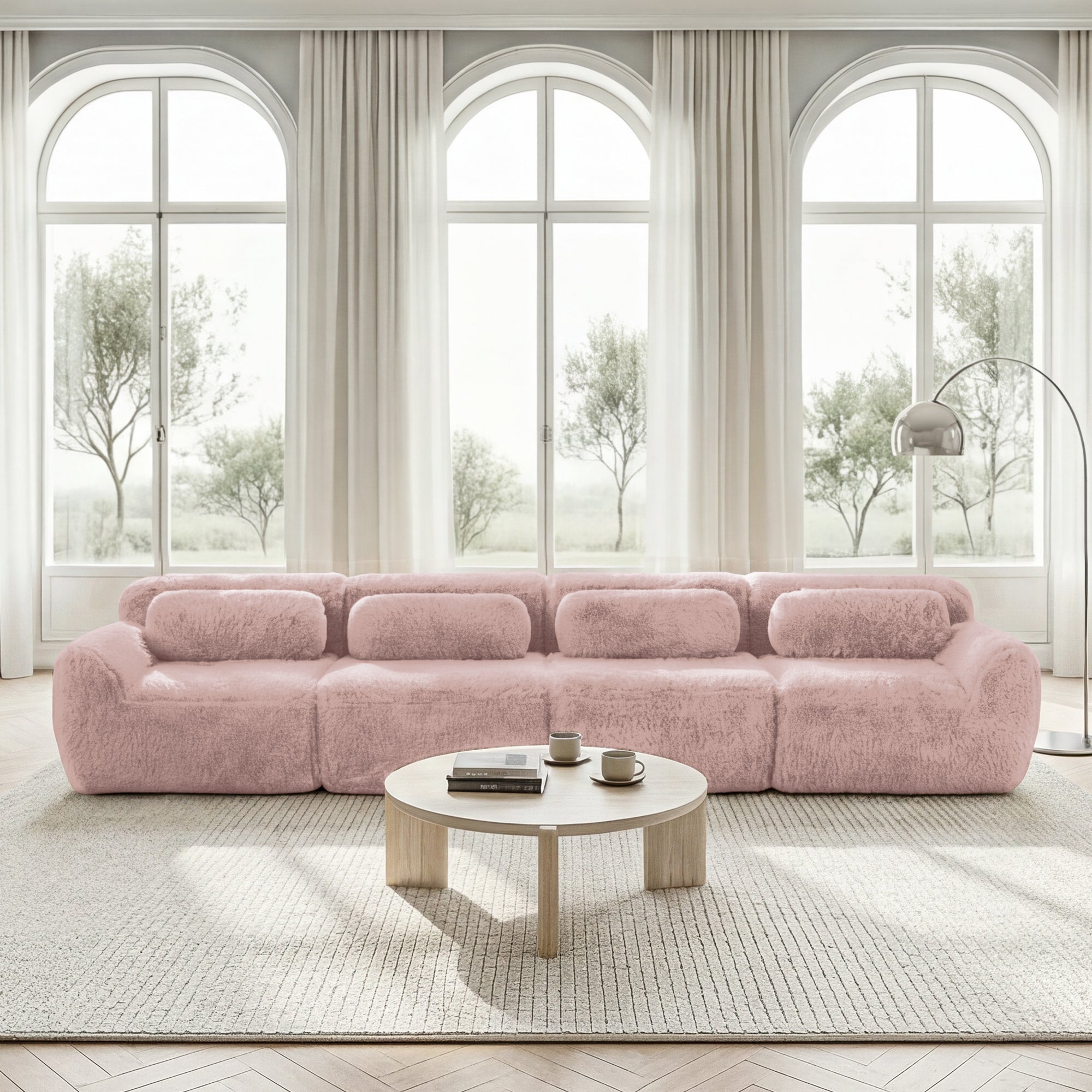 4-seater Sofa Plush Multi-Combination Ergonomic - Pink