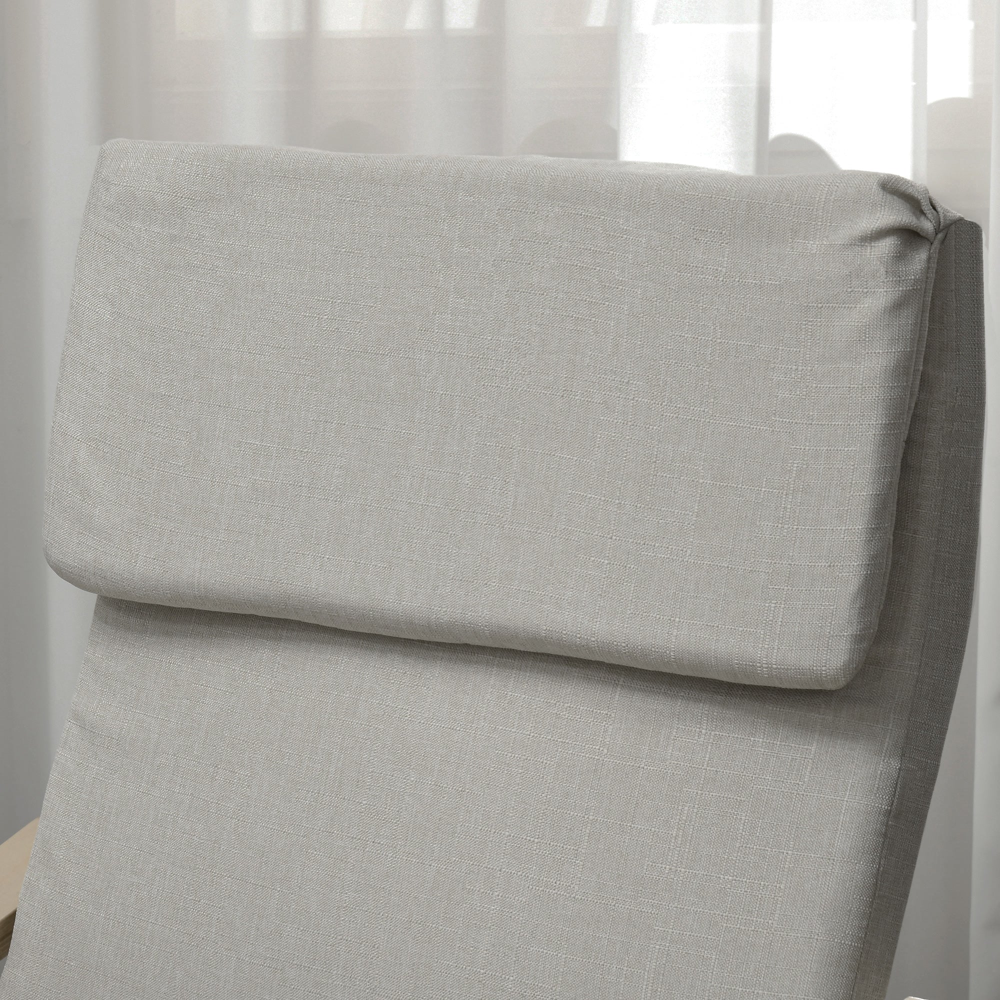 Lounge Chairs Set of 2 with Footstool, Armrest, Headrest, Light Grey Linen