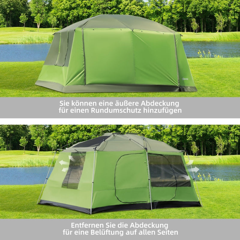 Camping Tent Dome Family Tent 4-8 Person 2 Sleeping Cabins