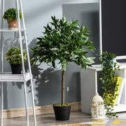 Artificial Bay Trees, Set of 2, 90 cm, Green