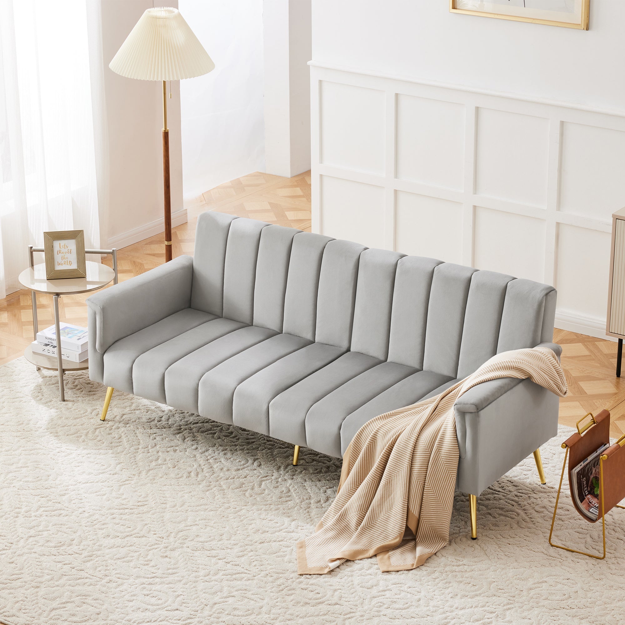 Sofa Bed, Modern Folding with Sleeping Function, Velvet
