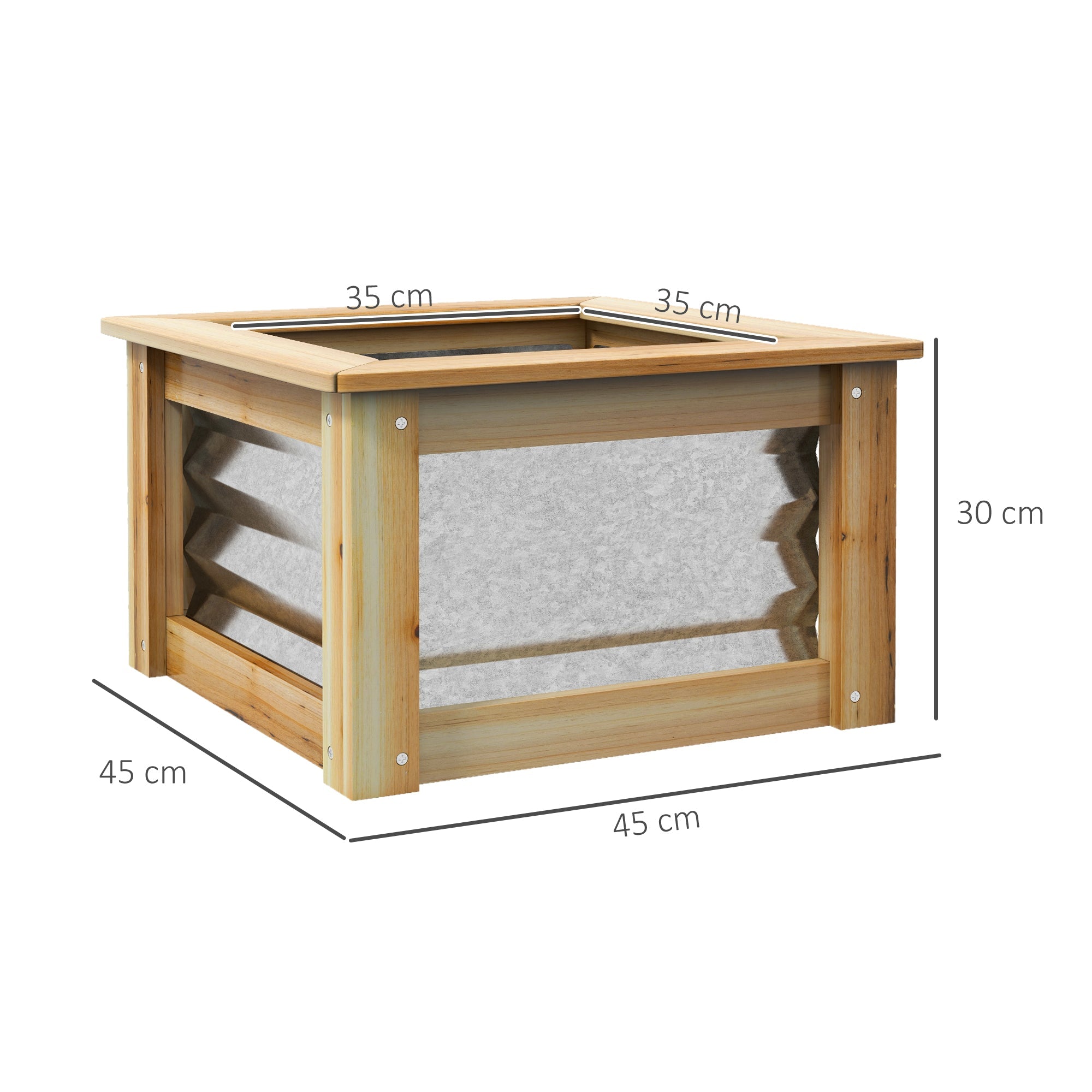 Hochbeet, Blumenkasten, Metall & Holz
