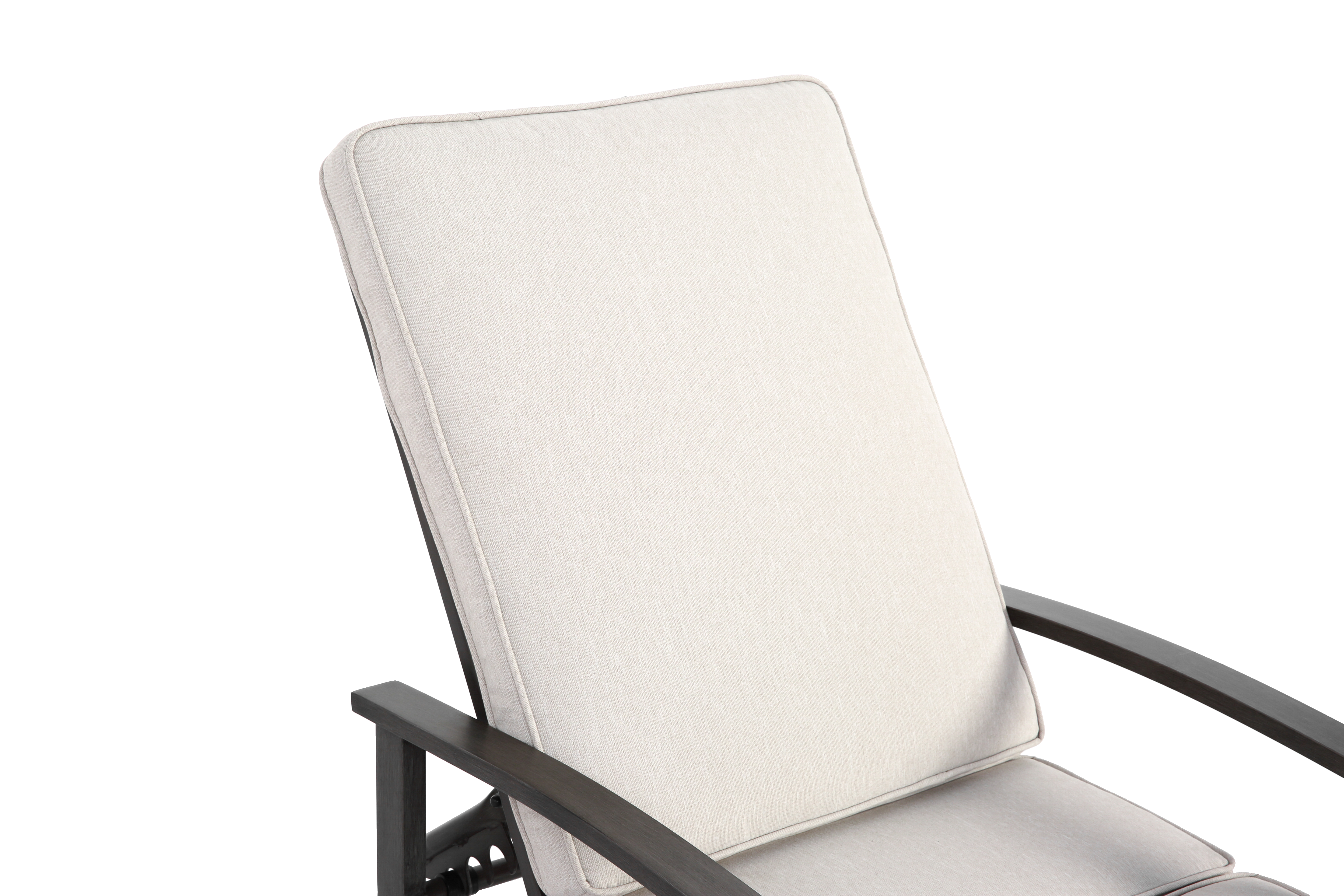 Lounge Patio Chair, Adjustable Reclining Aluminum, Waterproof Beige Cushion