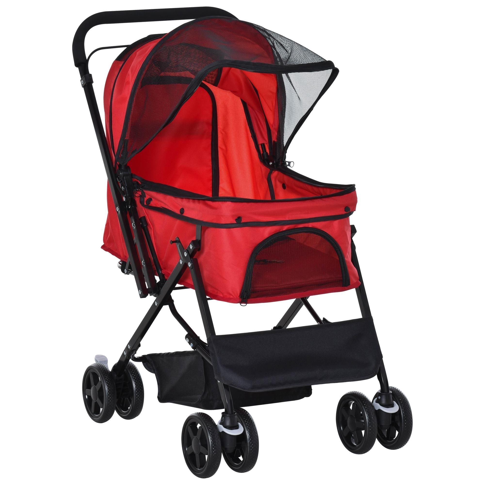 Dog Stroller, Small Dogs & Cats, Oxford Red