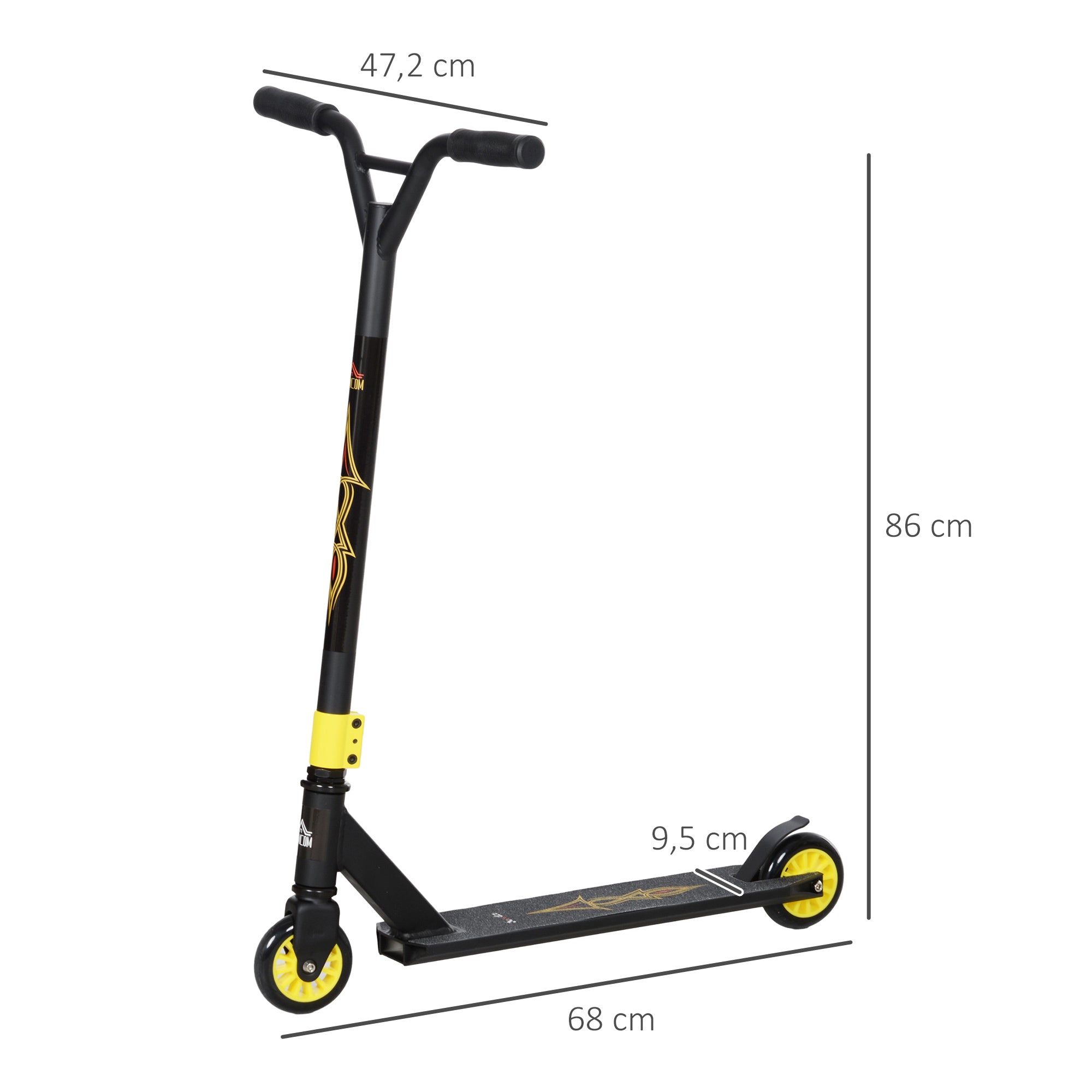 Stunt Scooter with ABEC 9 Bearings & 100mm Wheels, Synthetic Leather