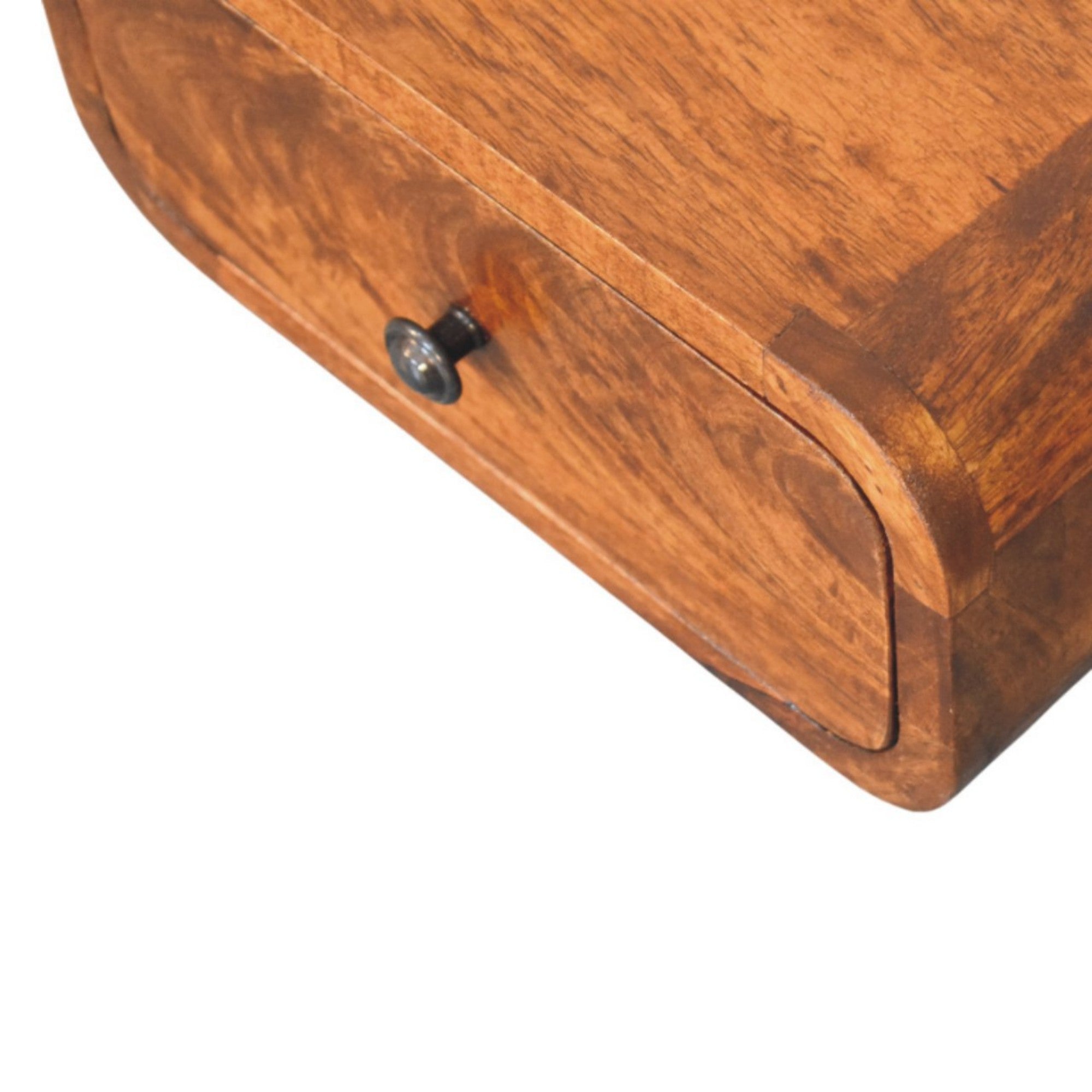 Solid Wood Avora Mini Wall-Mounted Nightstand, 1 Drawer, Dark Brown