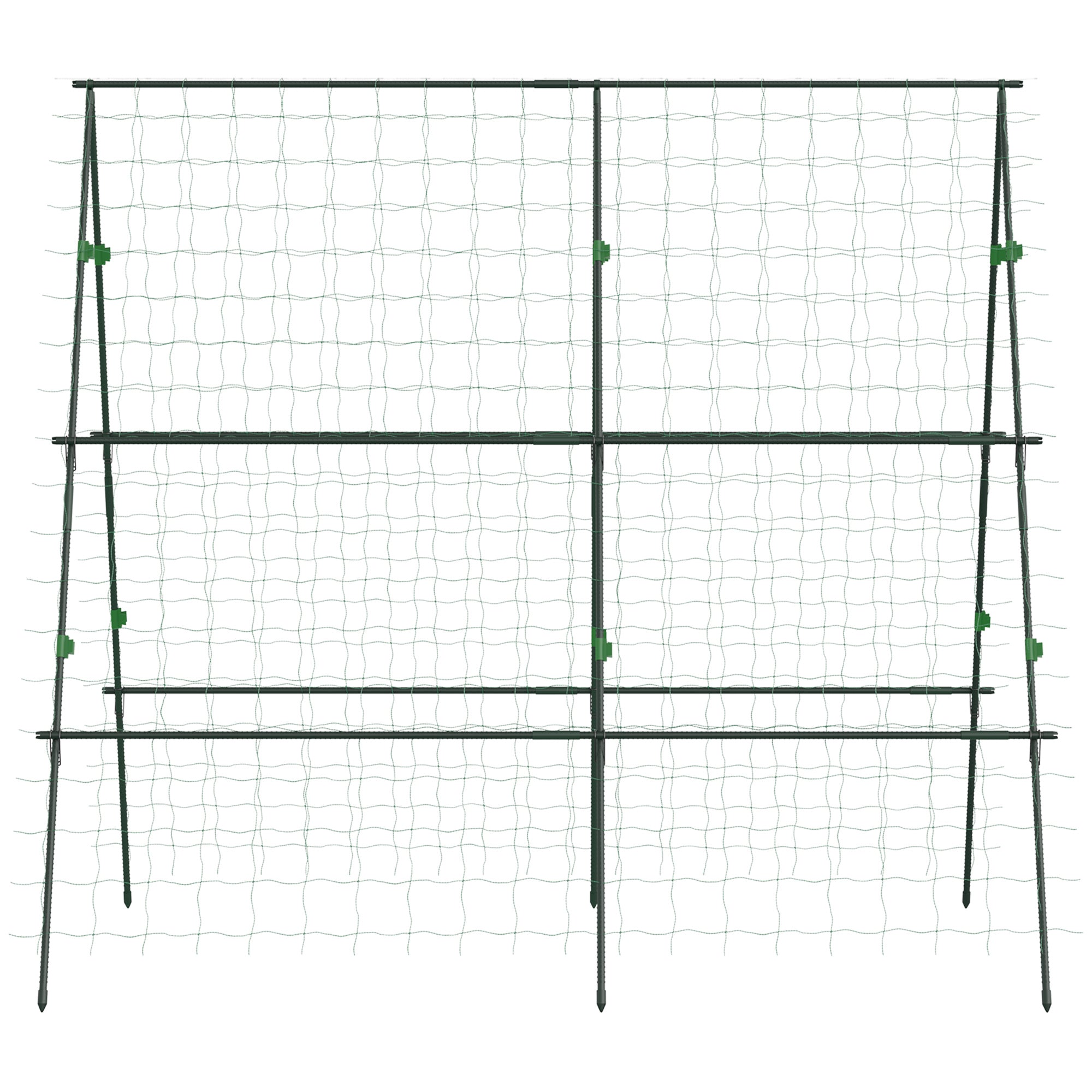 Adjustable Trellis Plant Support Espalier Frame with Net Steel Frame Green