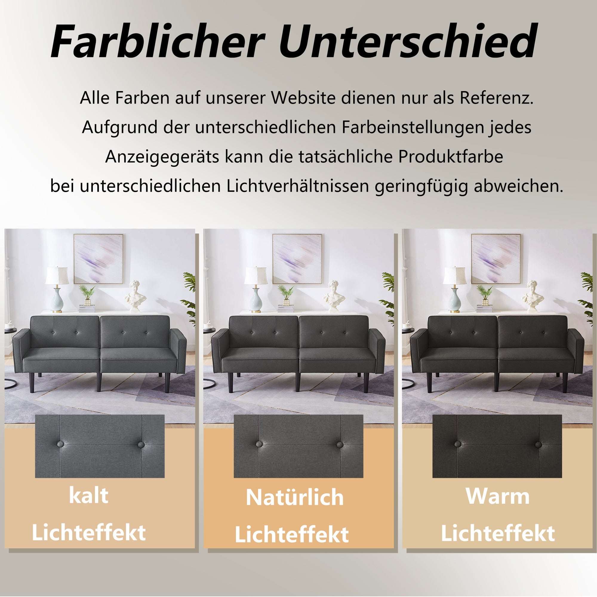 Sofa Bed, Multifunctional 2-in-1, Adjustable Backrests, Cotton Linen Fabric