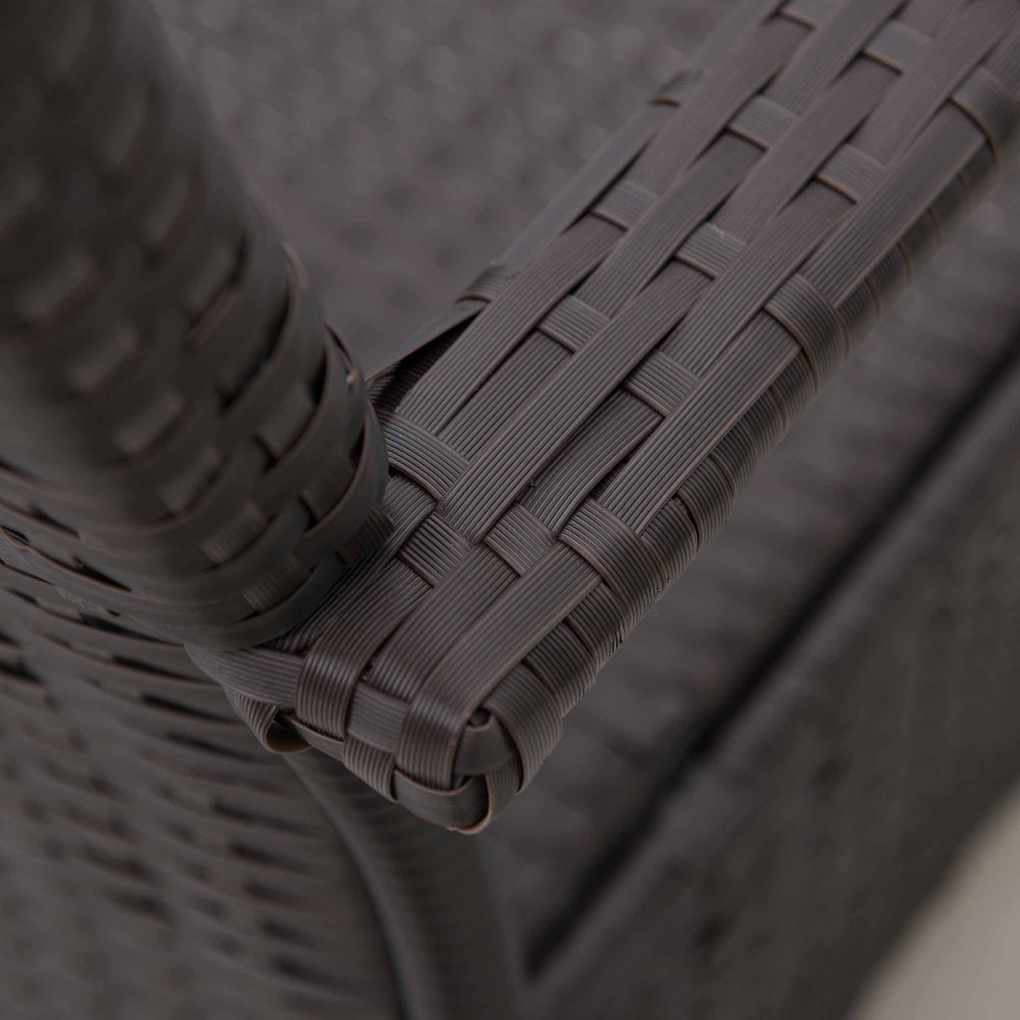 3 Pieces Rattan Bistro Set, Wicker, Glass Coffee Table & 2 Cushioned Chairs, Cream White