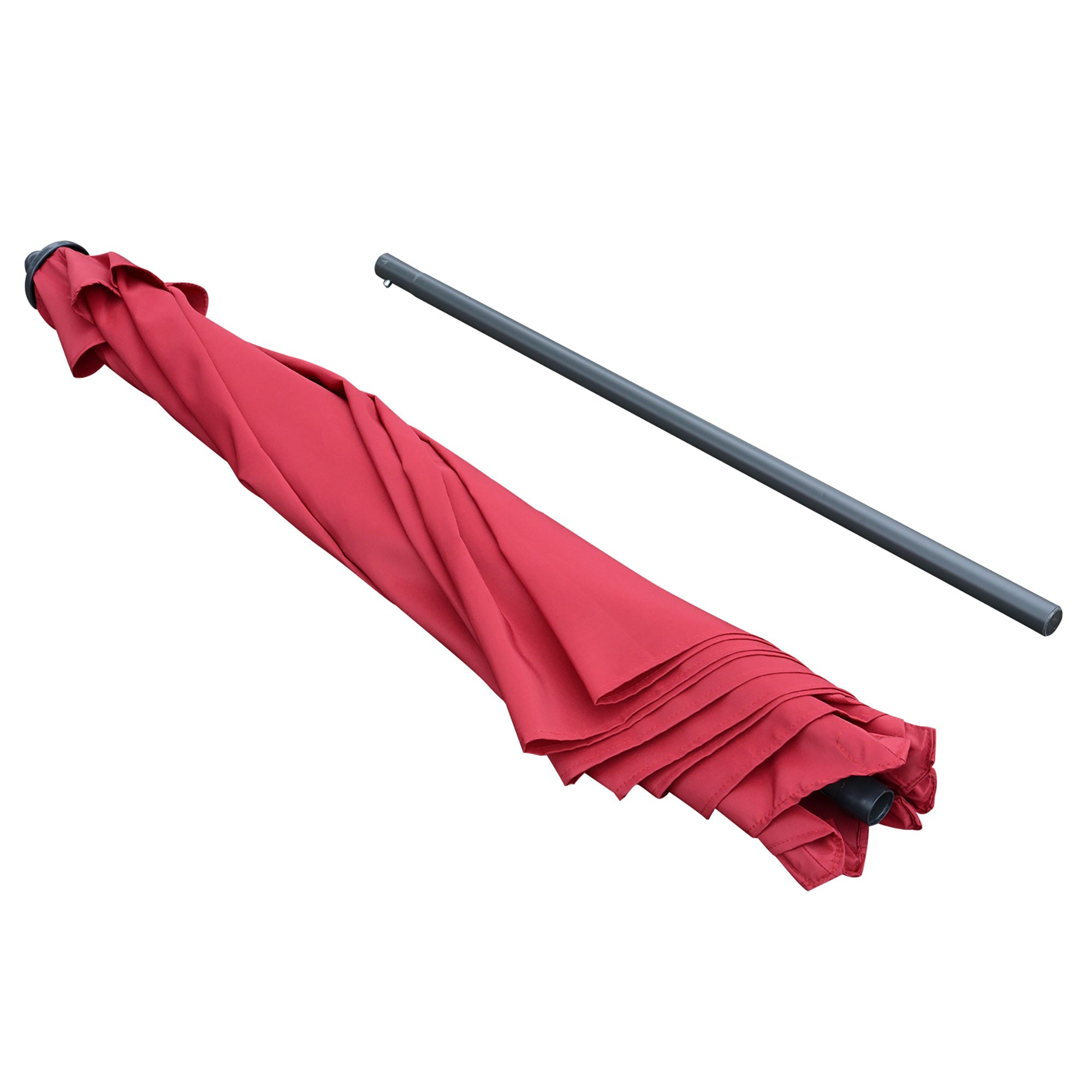 2.8m Garden Parasol Umbrella Round Outdoor Sun Shade Canopy Wine Red