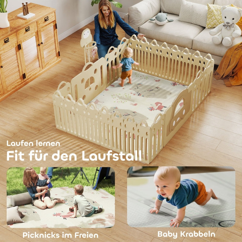 Baby Play Mat, Animal Pattern 1.5cm Thick Non-Slip Foam