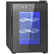 Six Bottle Countertop Wine Fridge with 8-18℃ Temperature - Black