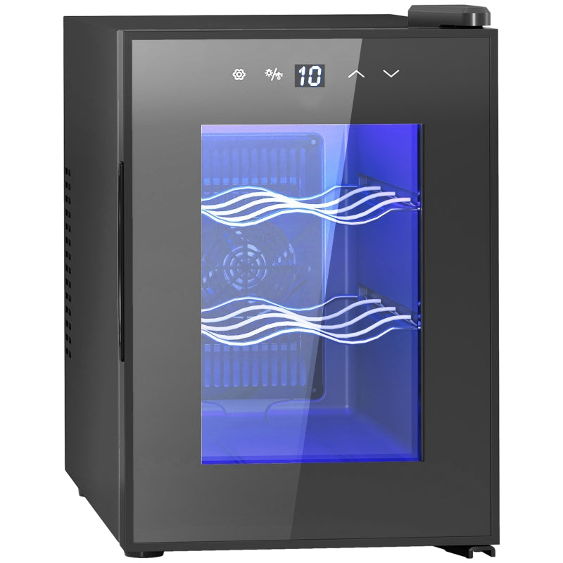 Six Bottle Countertop Wine Fridge with 8-18℃ Temperature - Black
