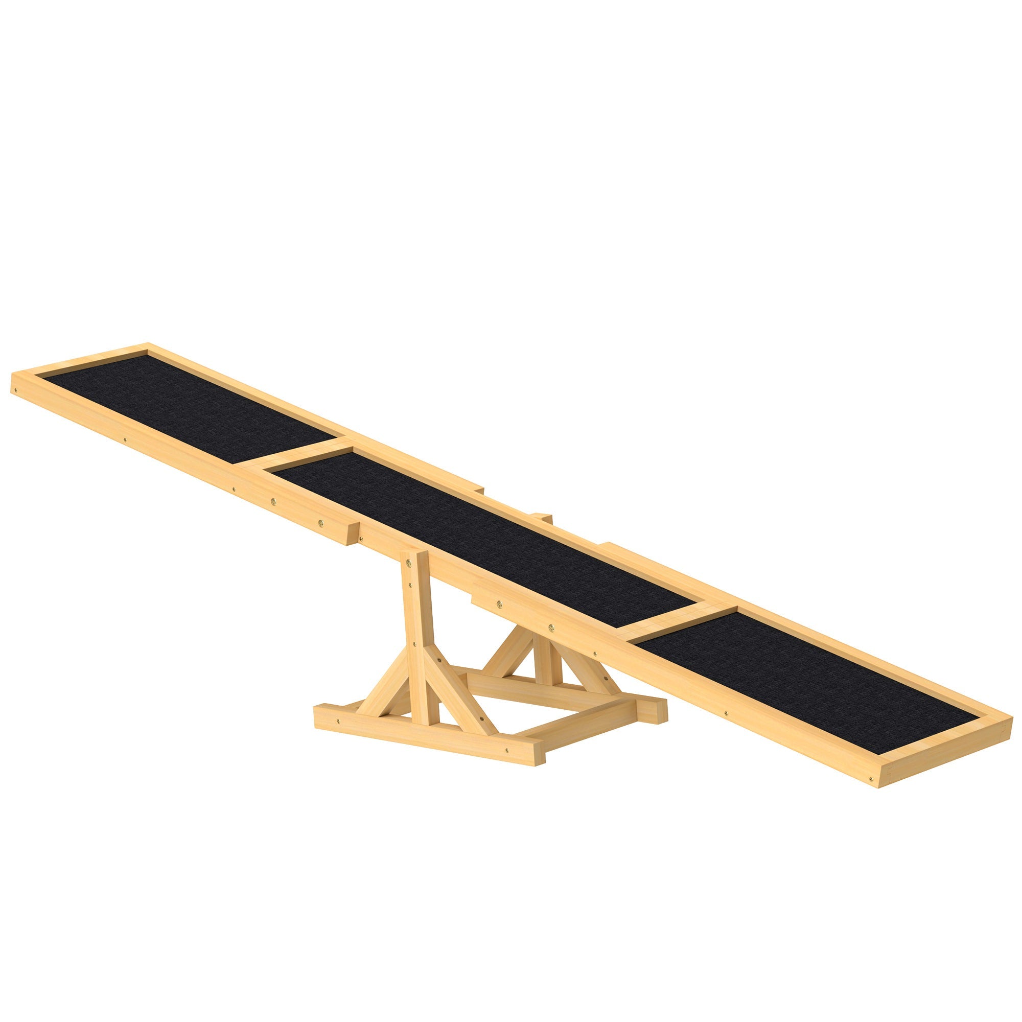 Dog Seesaw, Agility Ramp for Balance, Wood Yellow