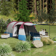 Camping Tent, Large Tunnel Tent, 2-3 Person, Red