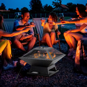 Fire Bowl Garden, Grill Grate Spark Guard, Steel Black