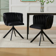 Velour Armchair 180° Swivel Ergonomic Heavy-Duty Metal (Set of 2)
