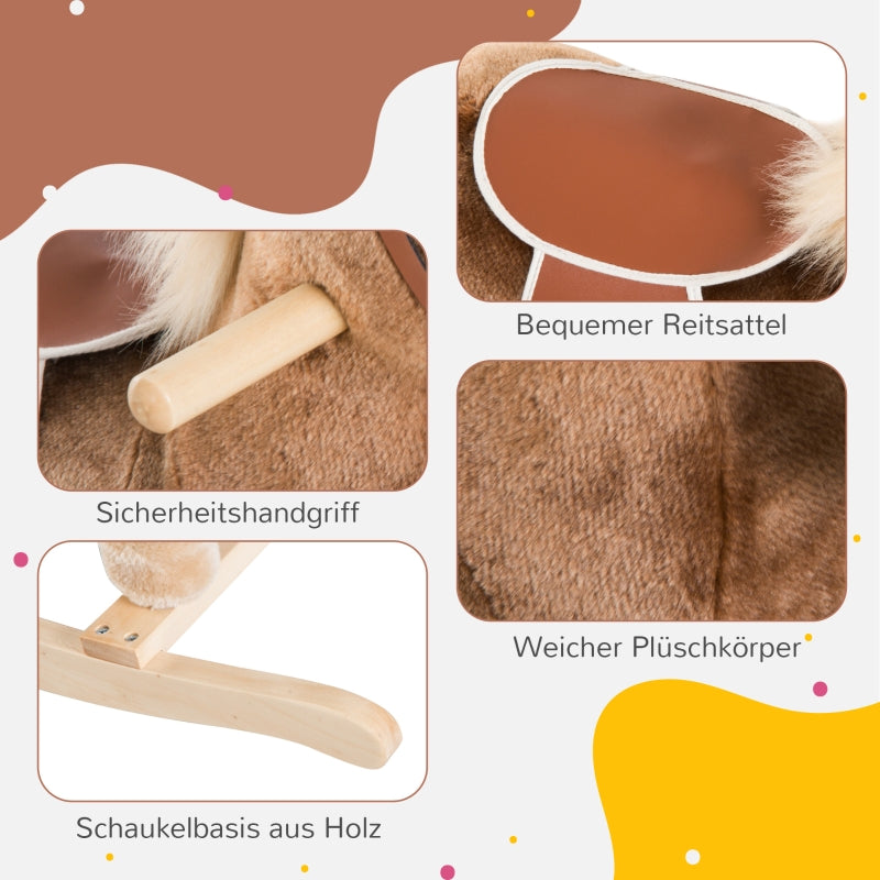 Rocking horse plush toy children's rocking animal brown