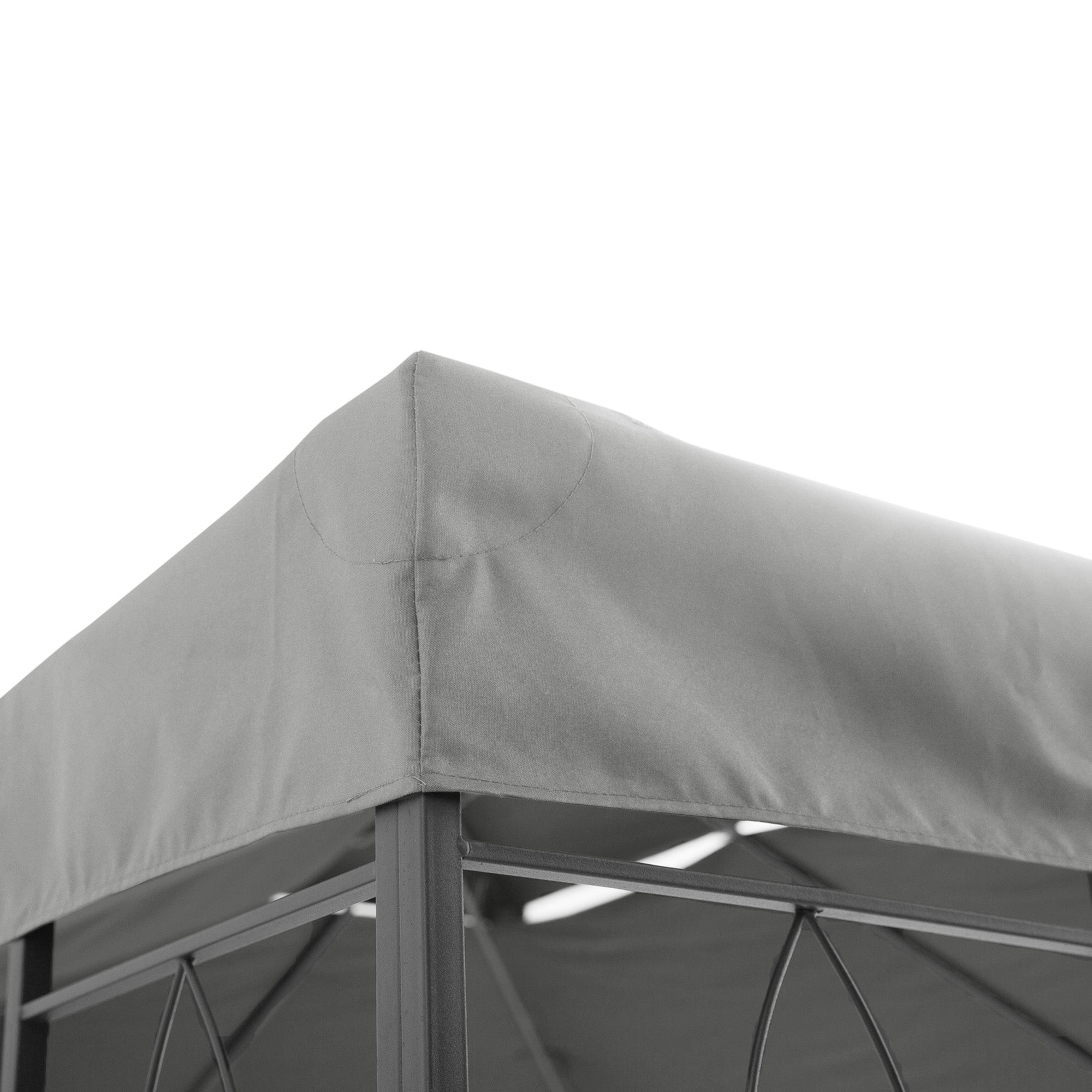 Replacement Roof for Garden Pavilion 3x4m Weatherproof Polyester, Light Grey