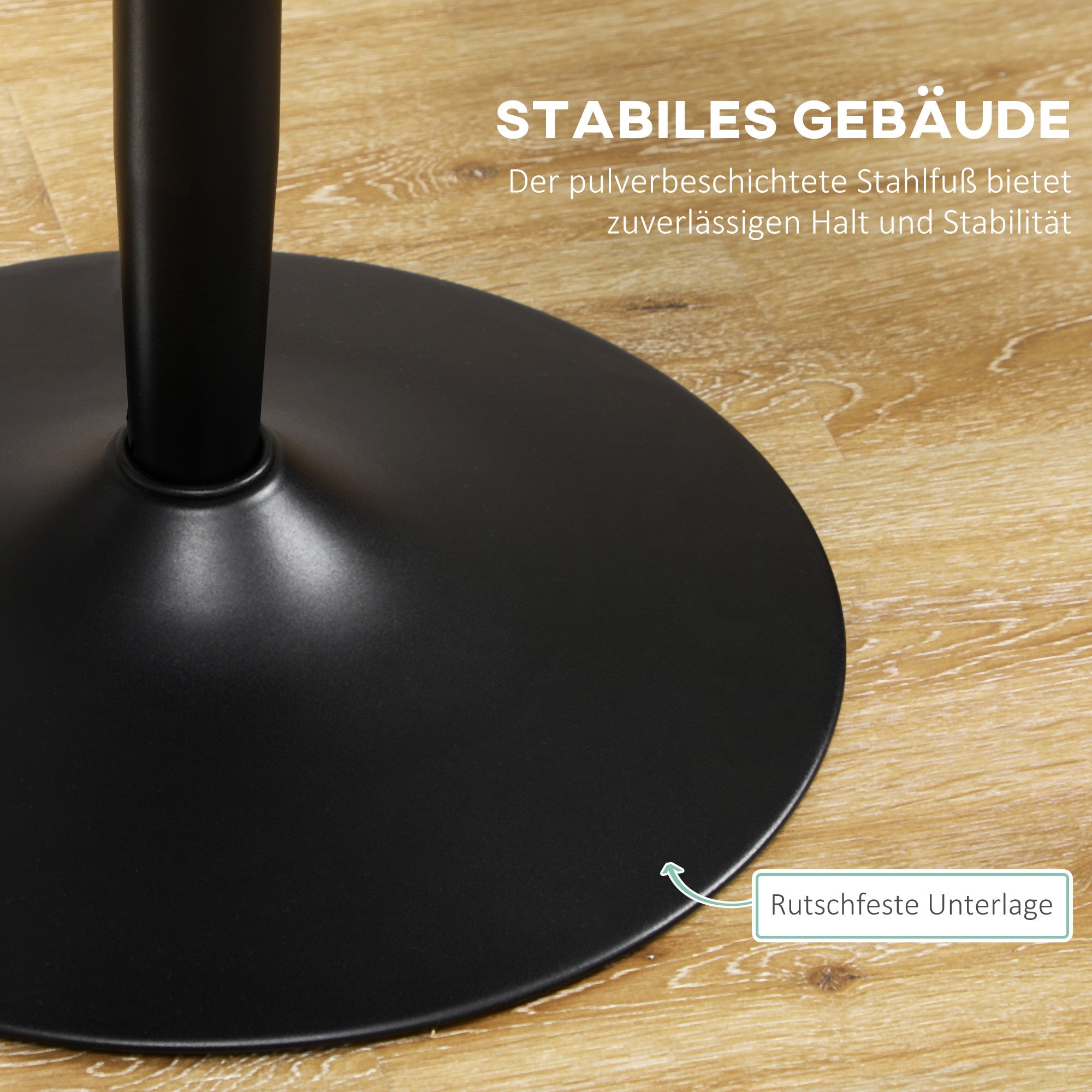 Round Dining Table for 2, Modern Steel Legs Small Spaces