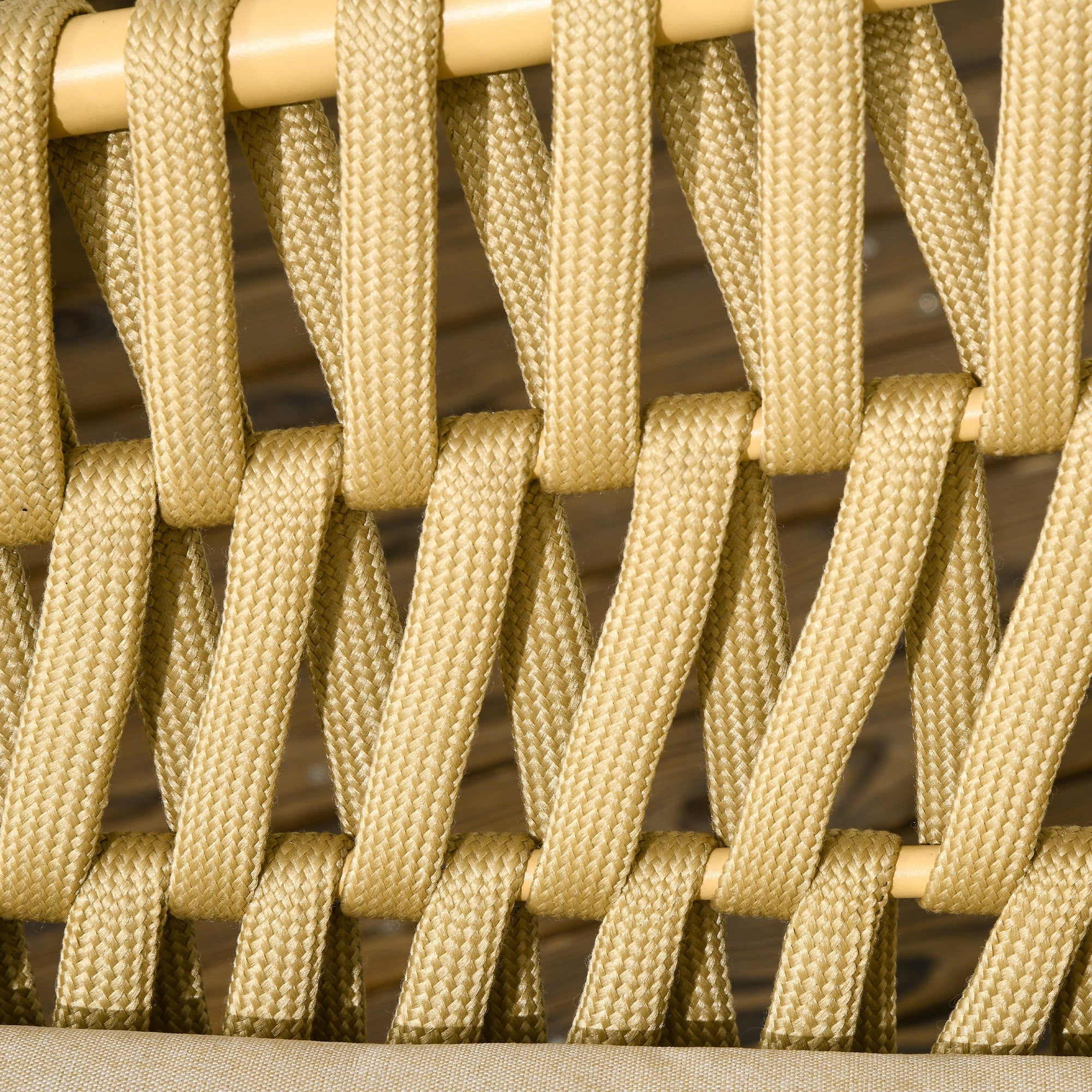 Rattan Garden Set 4-Piece with Coffee Table, 2 Armchairs, Double Sofa, Cushions - Khaki