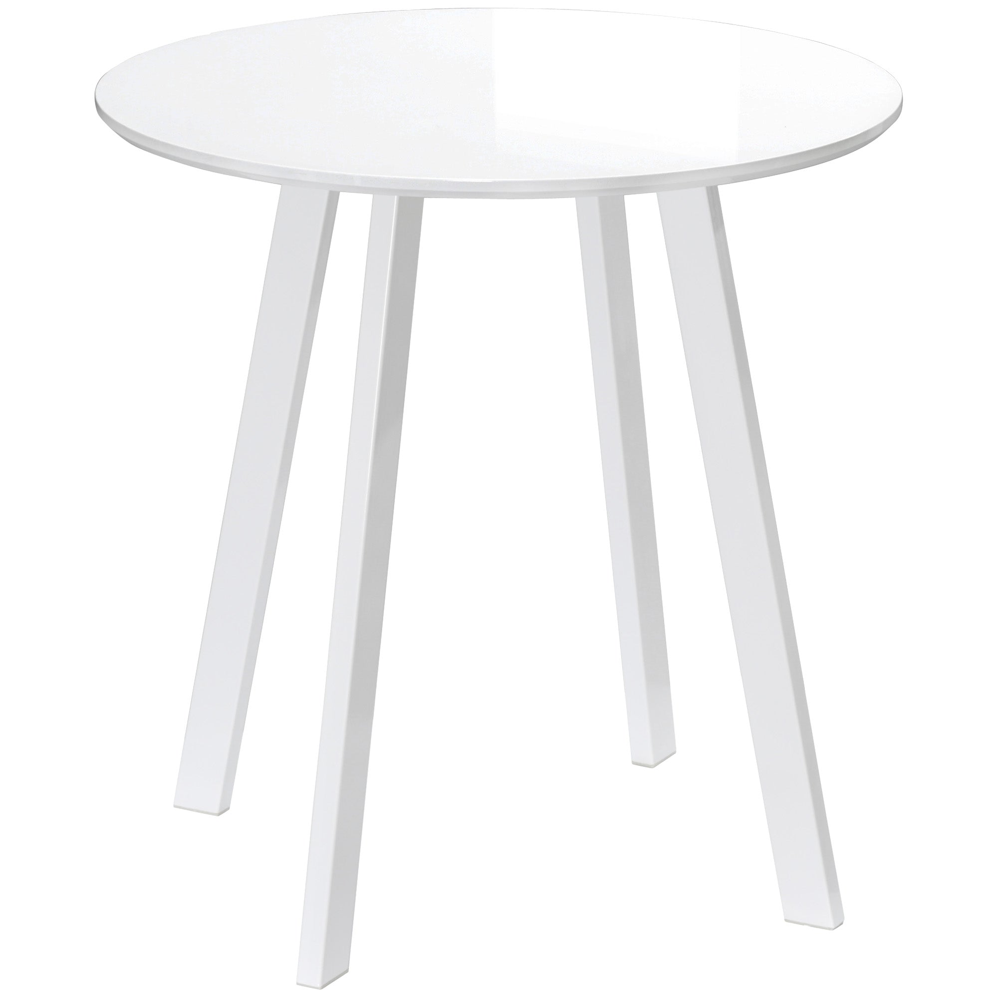 Dining Table Round Kitchen Side Room Angled Legs White 72x72x75cm