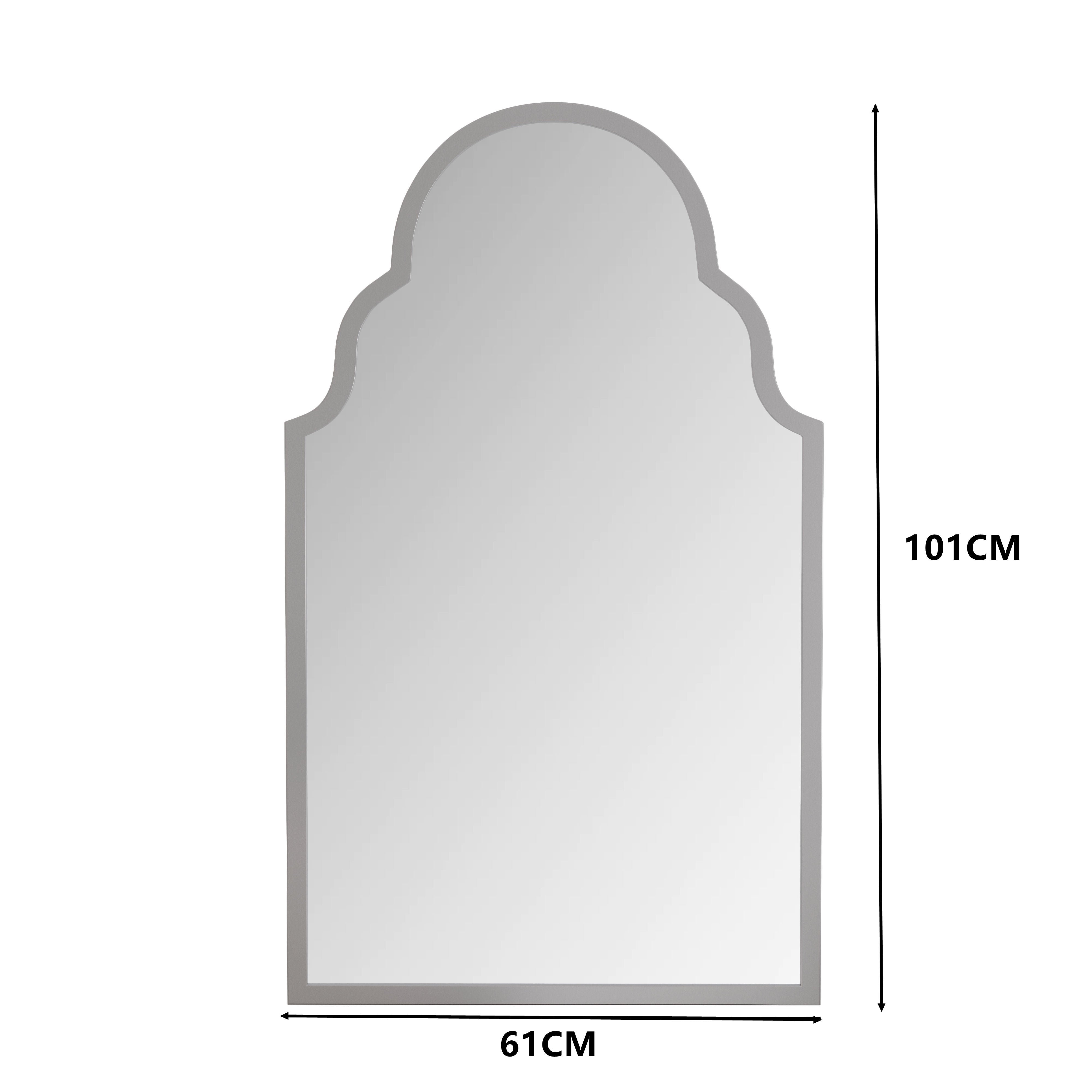 Rectangular Mirror, 61x101CM Wall Mount for Bathroom/Bedroom, Silver Metal Frame