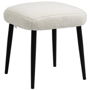 Footstool Square Dressing Stool, Steel Legs, Cashmere Look Cream