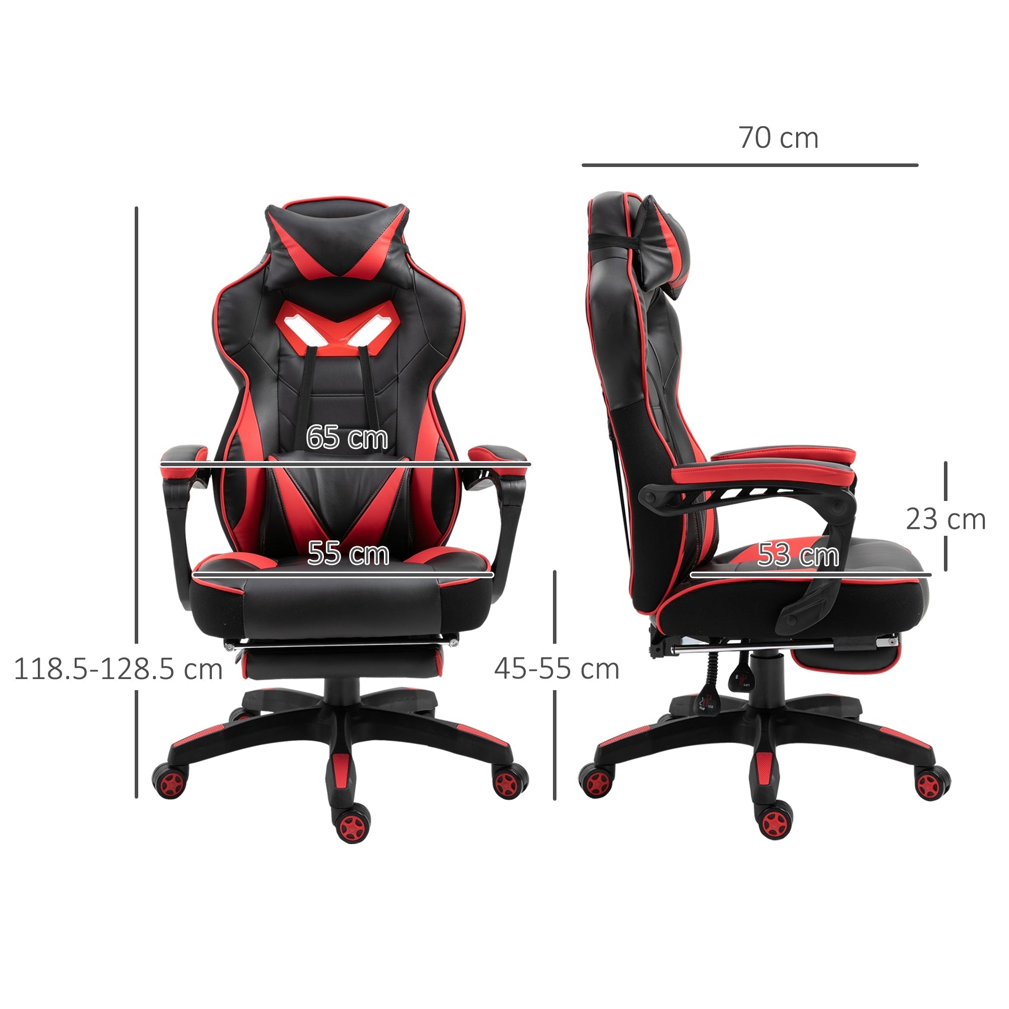 Bürostuhl Gaming-Stuhl, Massagefunktion, höhenverstellbar, Kunstleder Schwarz