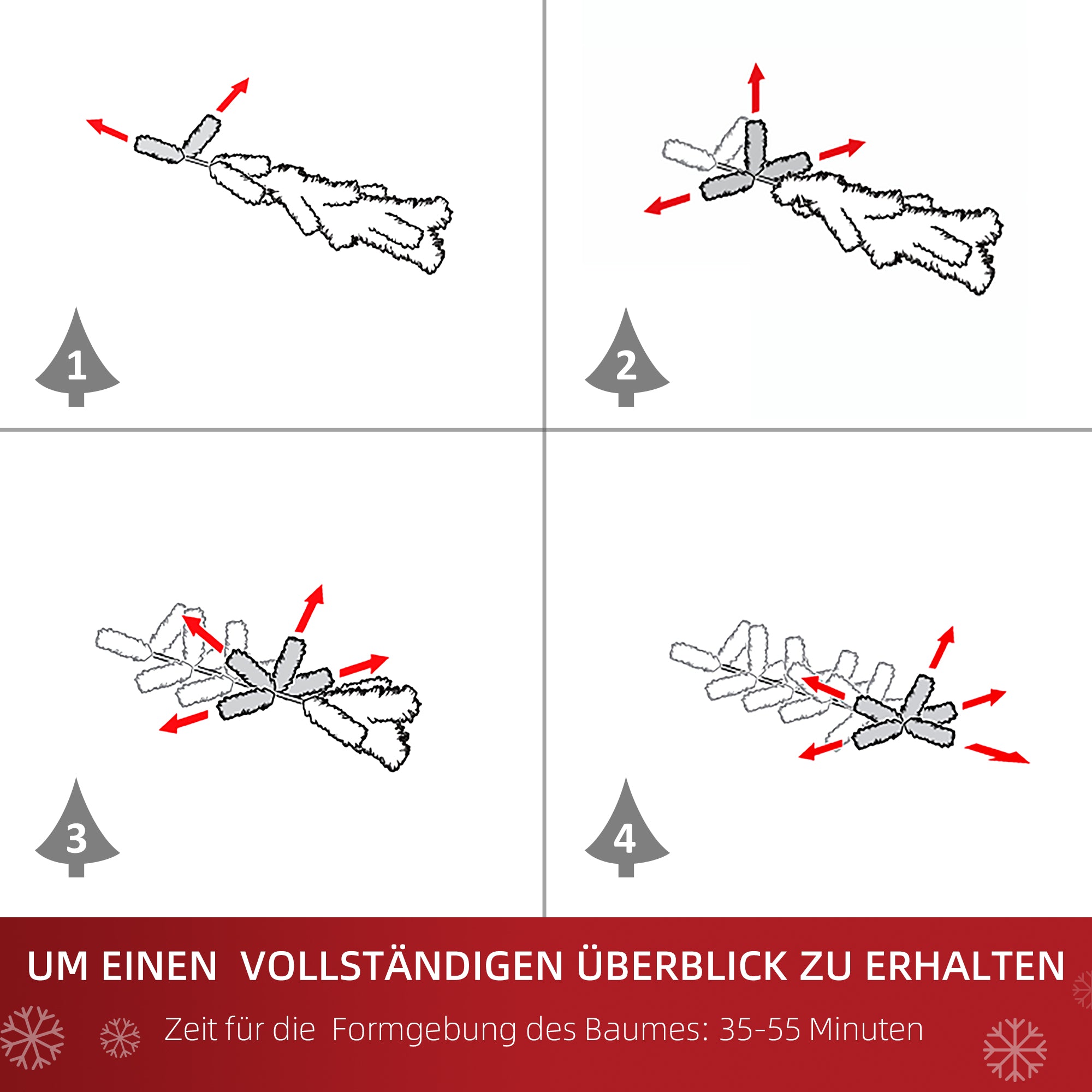 Christmas Tree, Artificial, 180cm, with Stand and Decoration, White