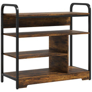 Shoe Rack 4 Levels, Max 11 Pairs, Rustic Brown