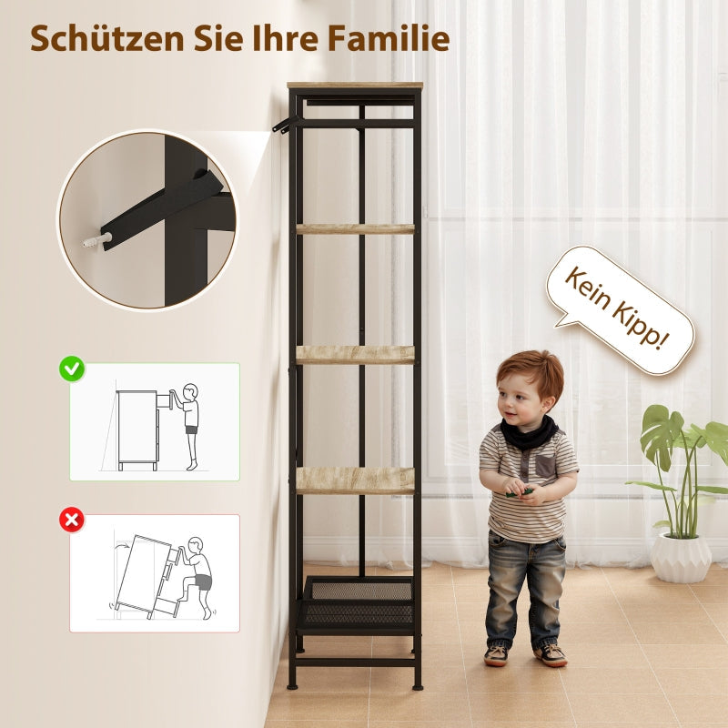 Garderobenständer, Kleiderstange, Schuhregal, Aufbewahrung, Eiche