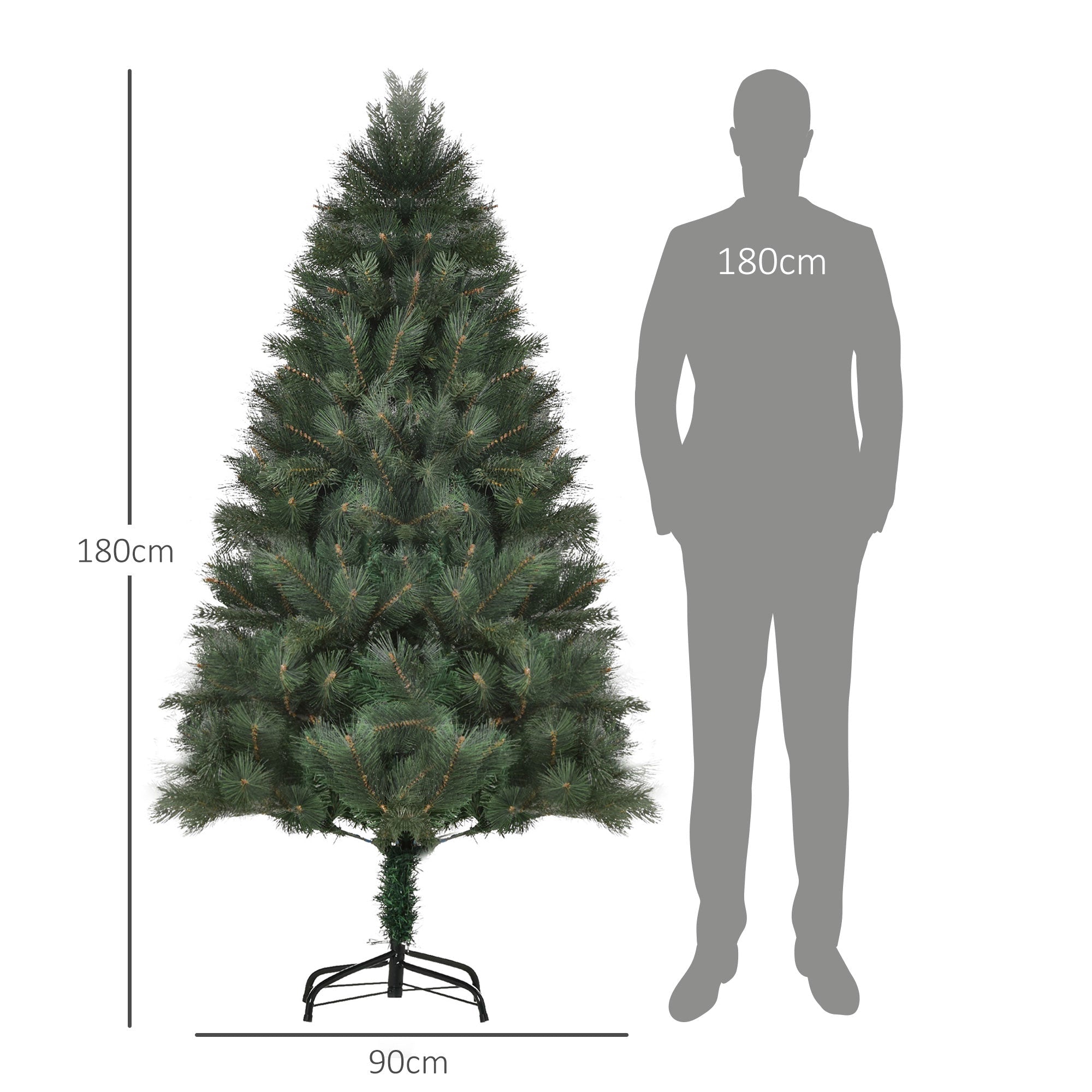 Christmas Tree, Artificial Fir, 90 x 180 cm, Green