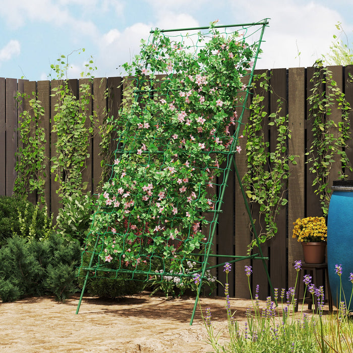 Steel Trellis A-Frame Climbing Aid 101x133x227cm Rustproof Green